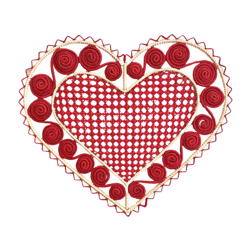 Heart Caracol Handwoven Iraca Placemat by MacondoForever