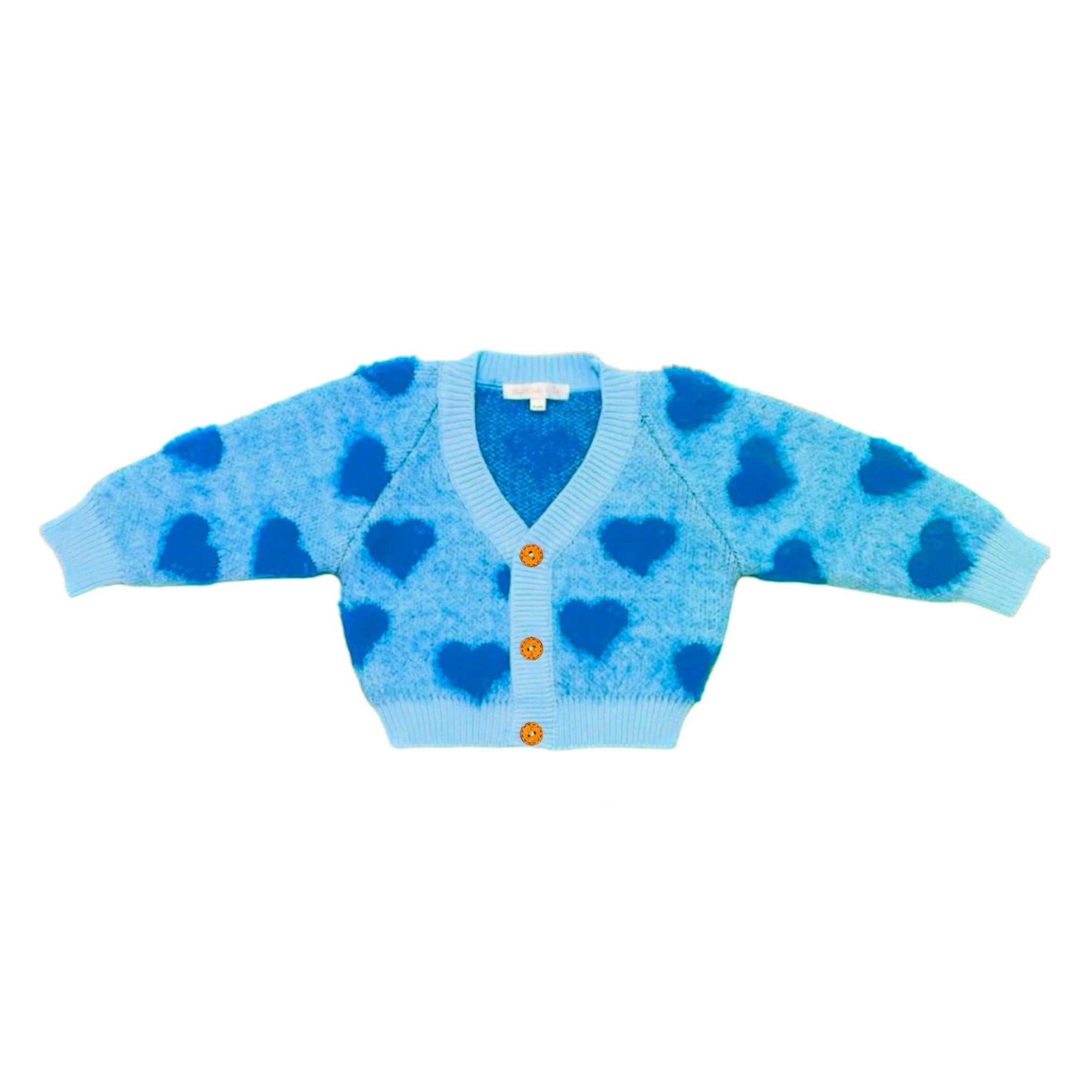 Blue Hearts Cozy Valentine's Day Cardigan
