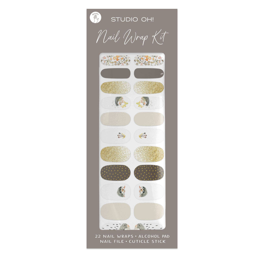 Hedgehogs Nail Wrap Kit | Porcupine Nail Care Arts Tools Accessories | On-the-go Travel Kit