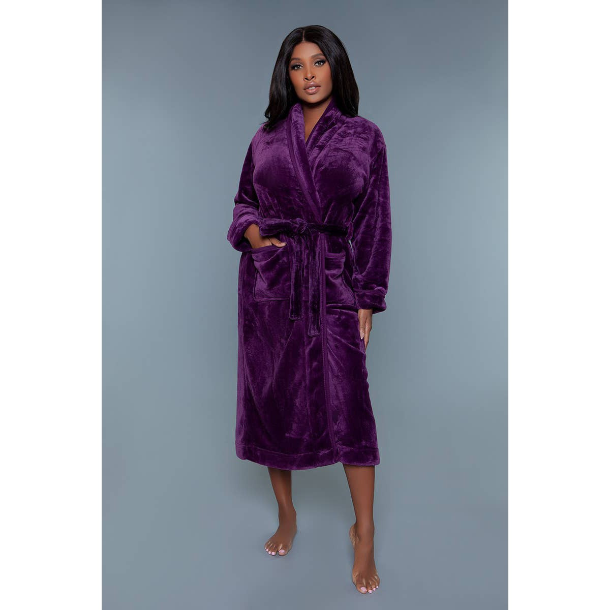 Helena Plush Robe in Purple | GIftable  Luxurious Ultra Soft [Available in S/M - L/XL]