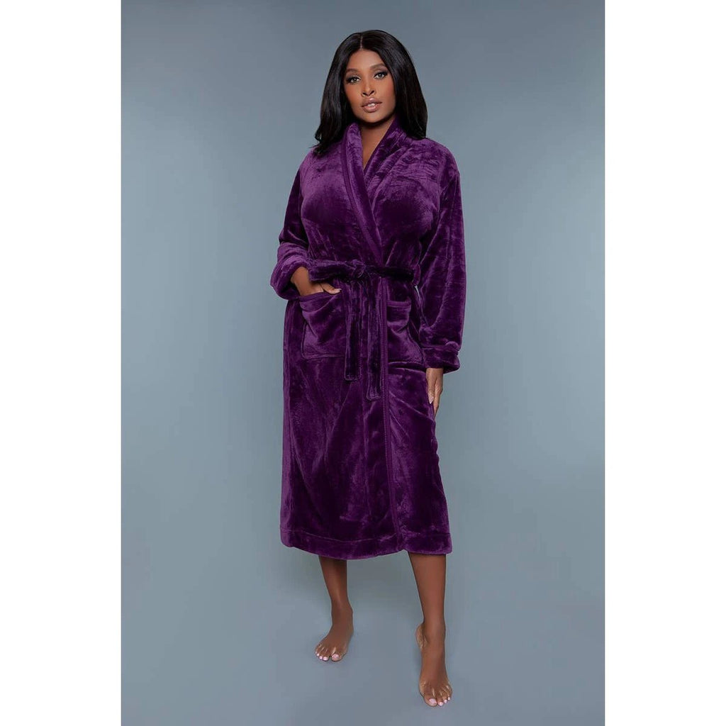 Helena Plush Robe in Purple | Giftable Luxurious Ultra Soft [Available in S/M - L/XL] by The Bullish Store