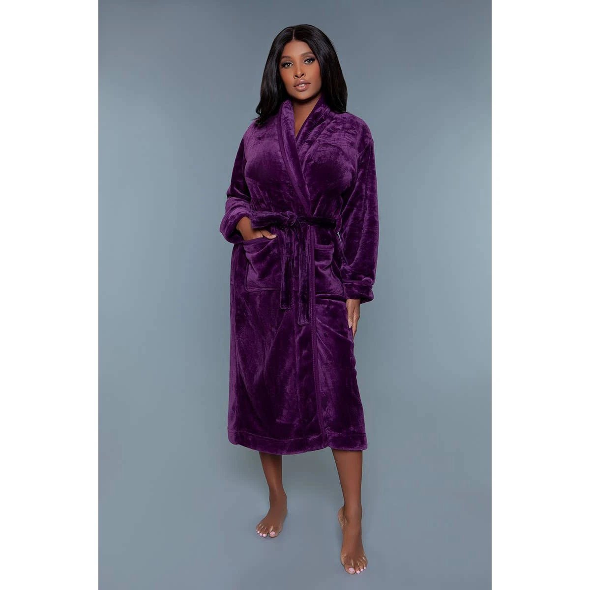 Helena Plush Robe in Purple | Giftable Luxurious Ultra Soft [Available in S/M - L/XL] by The Bullish Store