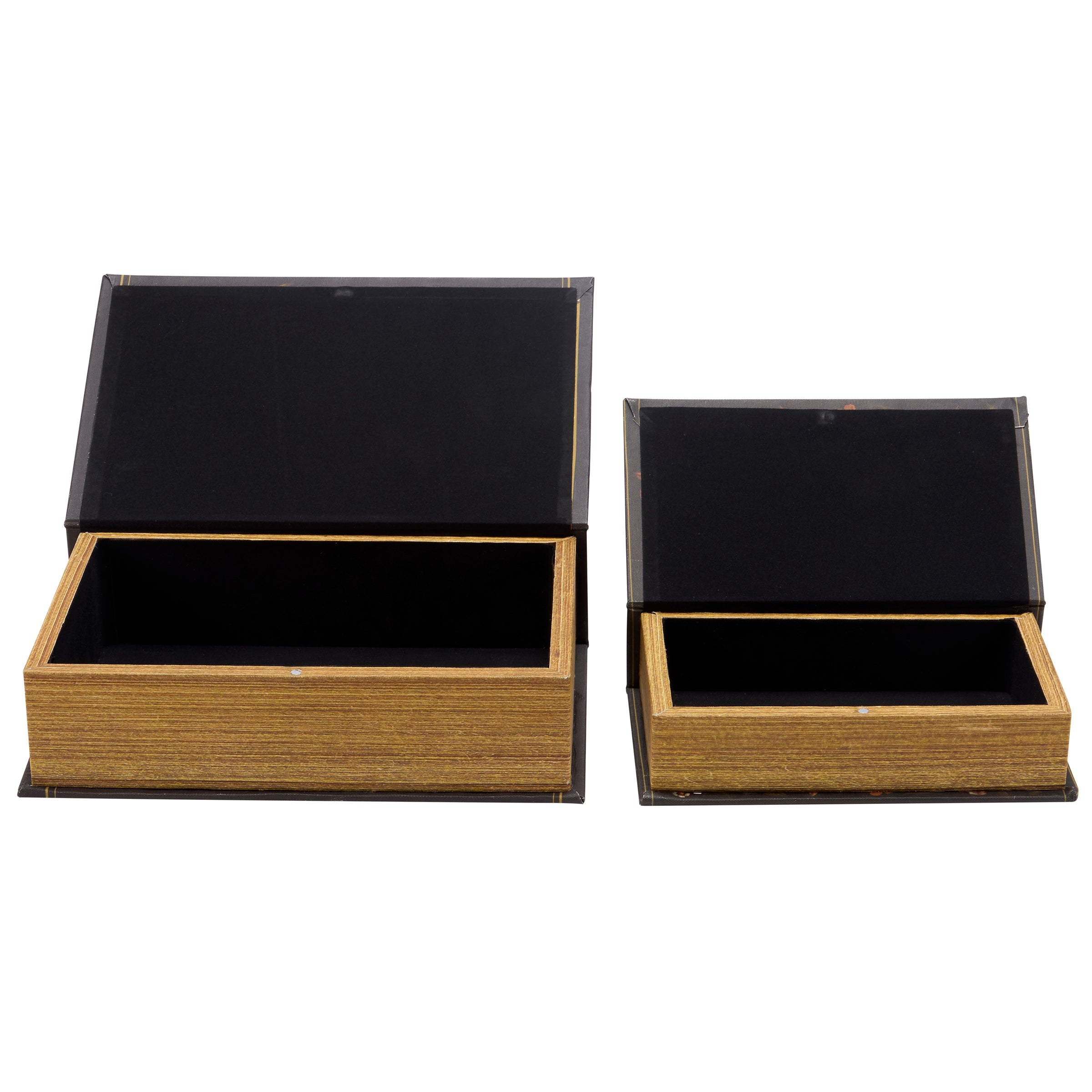 Hidden Garden Book Box Set of 2 | Decorative Vintage Book Mushrooms & Florals Design Storage Organizer