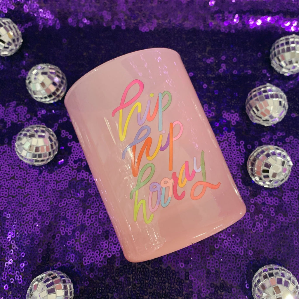 Hip Hip Hooray Double Old Fashioned Cocktail Glass | Classic Tinted Pink Glass | 12 oz