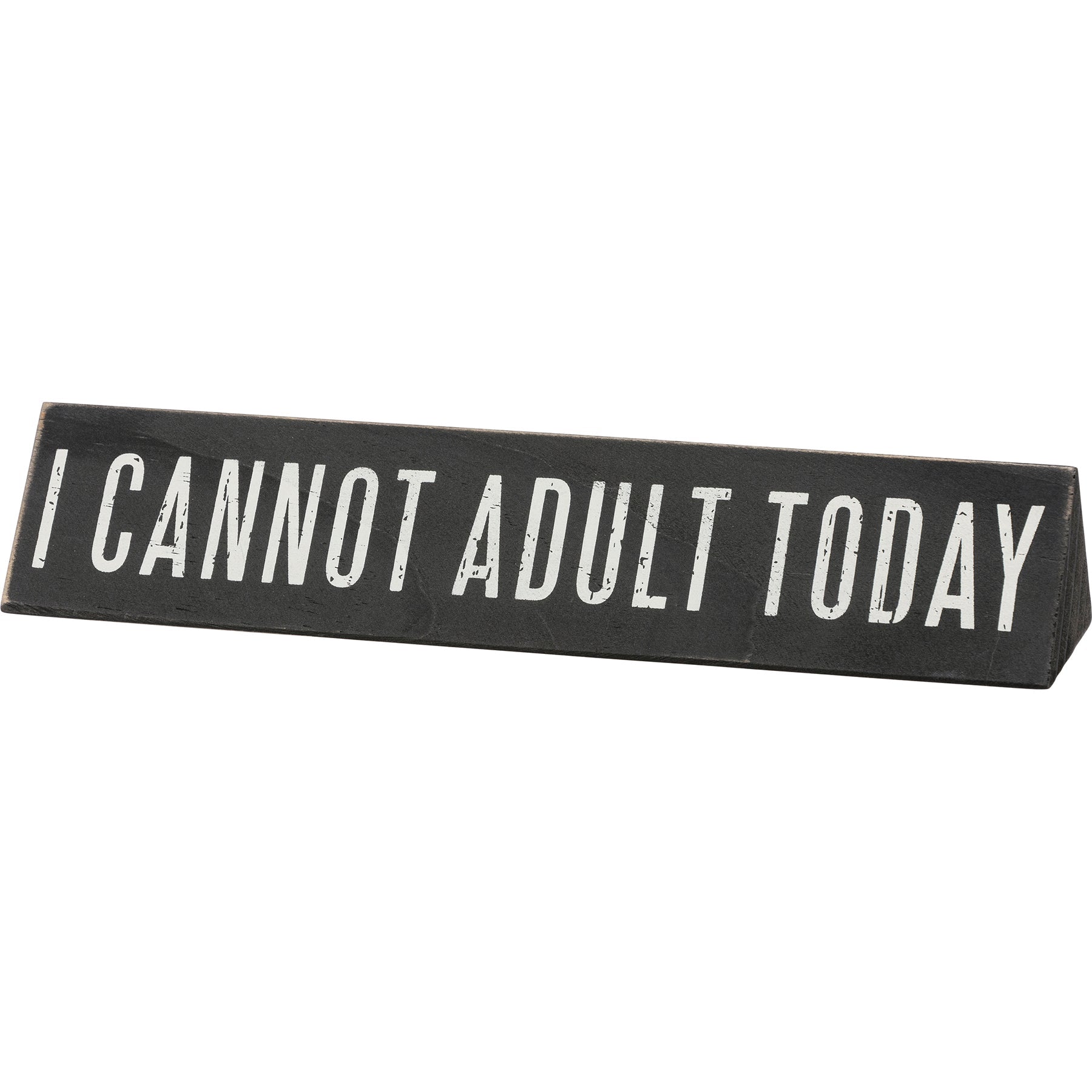 Hold On Overthinking It / I Cannot Adult Today Reversible Wooden Desk Plate