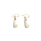 Horn and Recycled Brass Drop Hook Earrings - Lulu