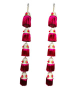 Cone Shape & Fringe Lari, Set of 2