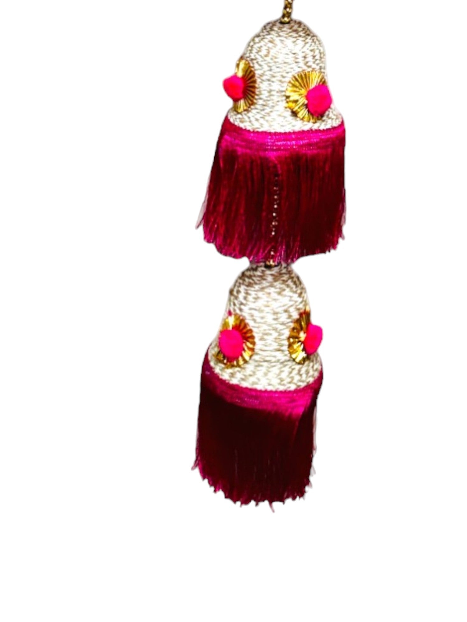 Cone Shape & Fringe Lari, Set of 2