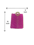 Gota Patti Bag With Handle & Zipper, Set of 6