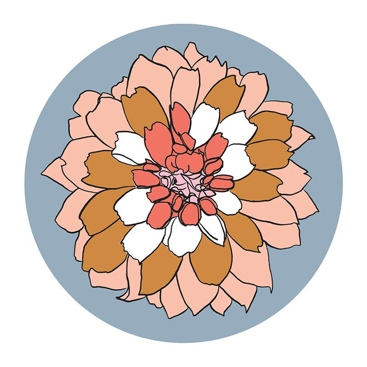 Houndstooth & Flower Ceramic Coaster Set of 4