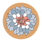 Houndstooth & Flower Ceramic Coaster Set of 4
