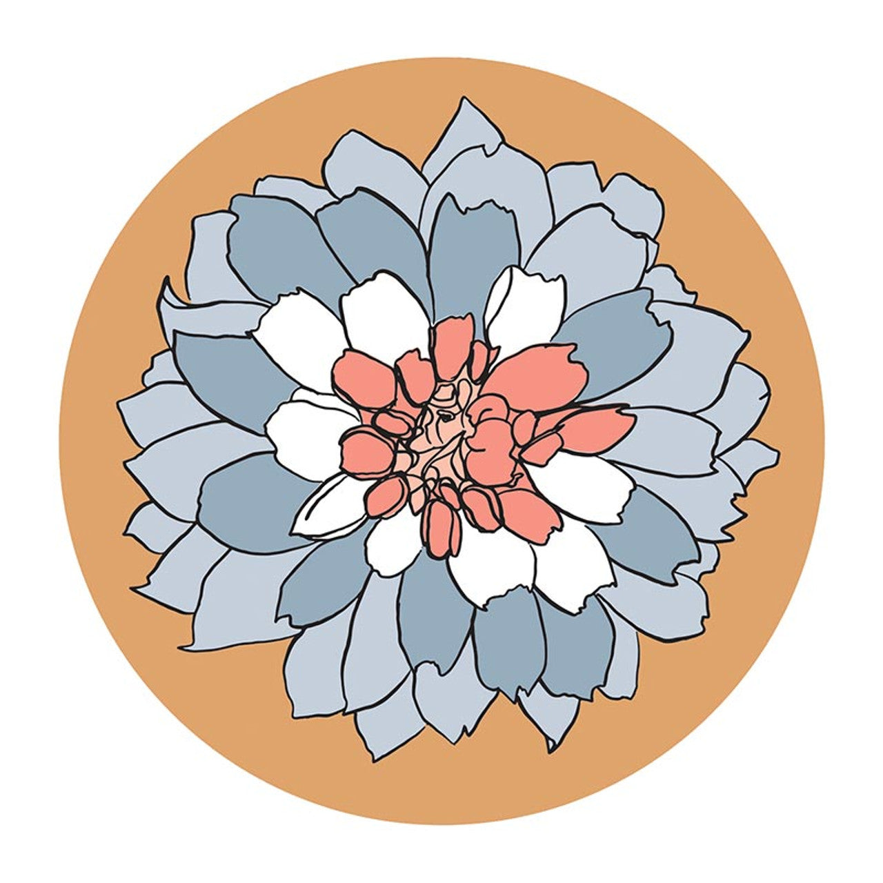 Houndstooth & Flower Ceramic Coaster Set of 4