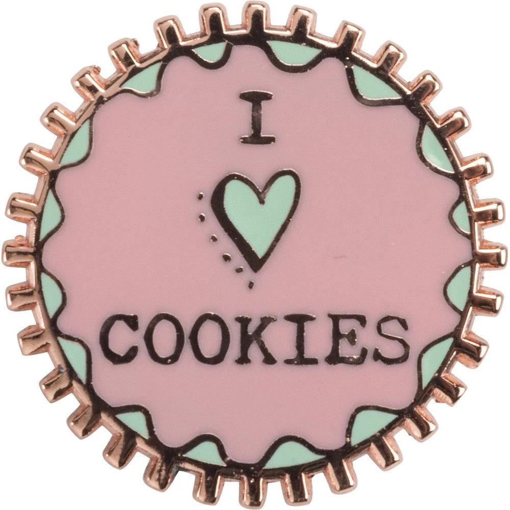 I Heart Cookies Enamel Pin in Pink and Green by The Bullish Store