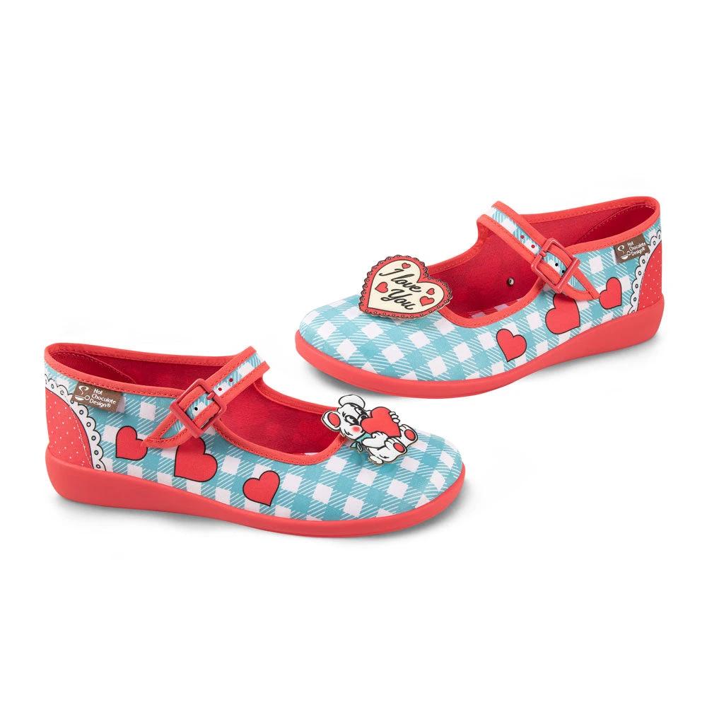 Chocolaticas® I Love You Women's Mary Jane Flat by Hot Chocolate Design