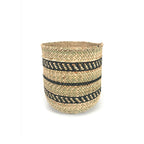 Natural African Iringa woven basket with Black Stripe