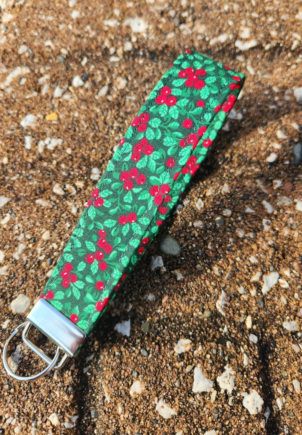 Christmas Hollies Keyfob Wristlet by Hoosier Handkerchief Company