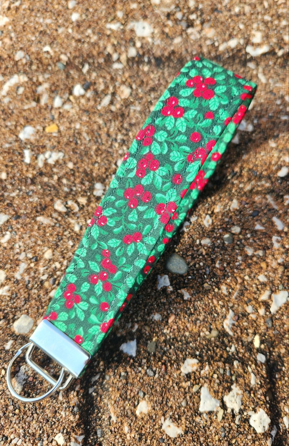 Christmas Hollies Keyfob Wristlet by Hoosier Handkerchief Company