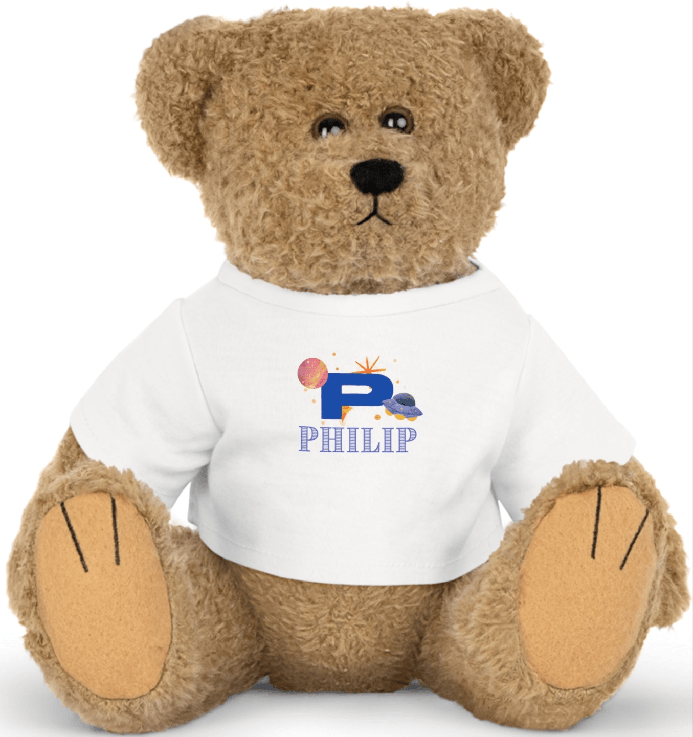 Personalized stuffed animal - Space themed with initial