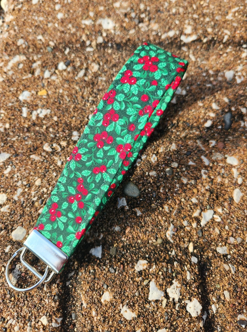 Christmas Hollies Keyfob Wristlet by Hoosier Handkerchief Company