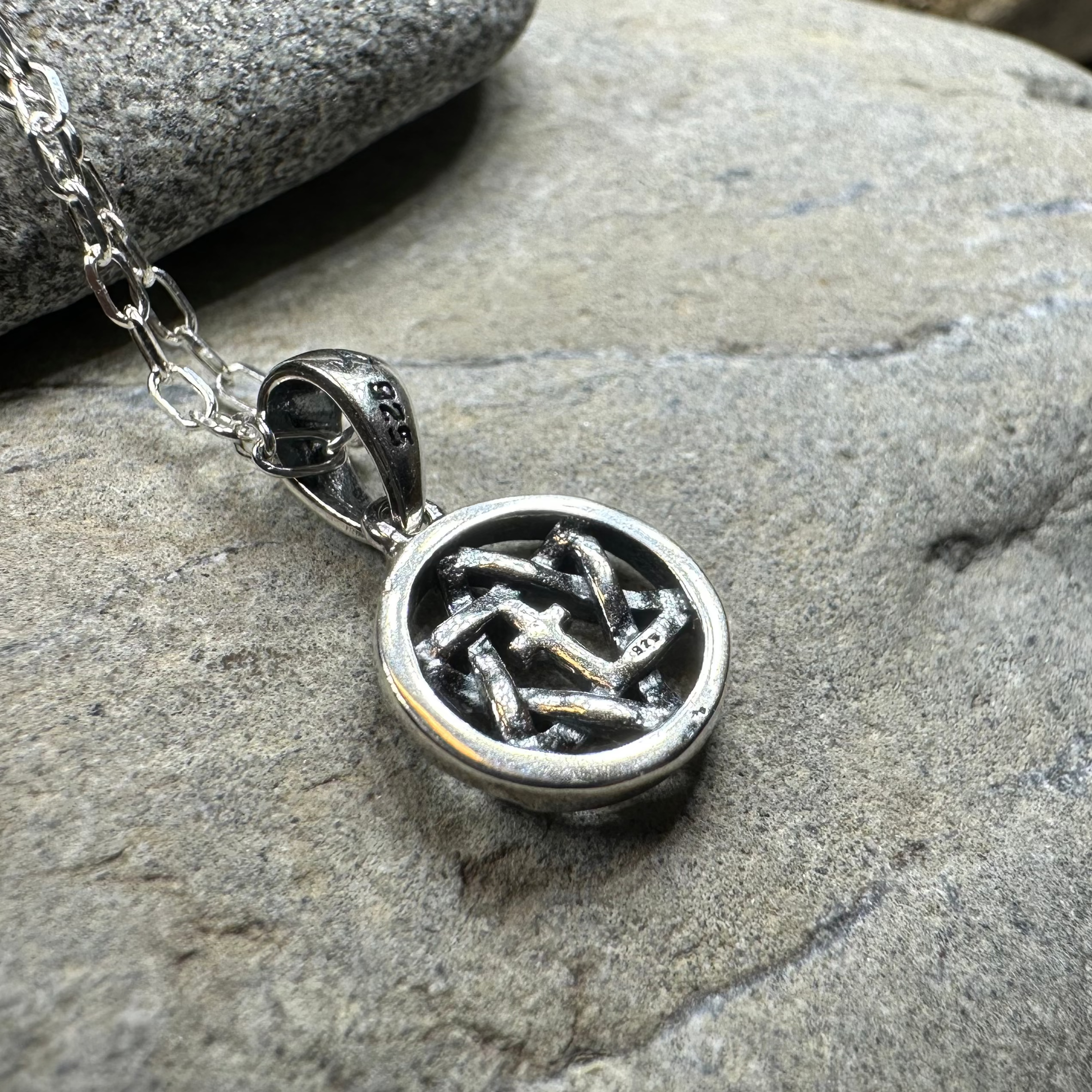 Petite Star of David Cross Necklace in Sterling Silver