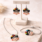 Frida Kahlo Seed Bead Artistic Earrings - Guatemala