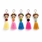 Frida Kahlo Embroidered Keychain / Zipper Pull - Mexico