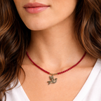 Flourish Bird Dove Beaded Necklace - Thailand