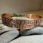Peony Passion Copper Cuff Bracelet