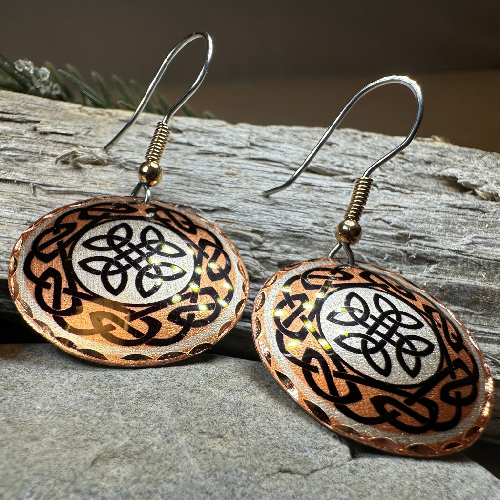 Violina Celtic Knot Copper Earrings