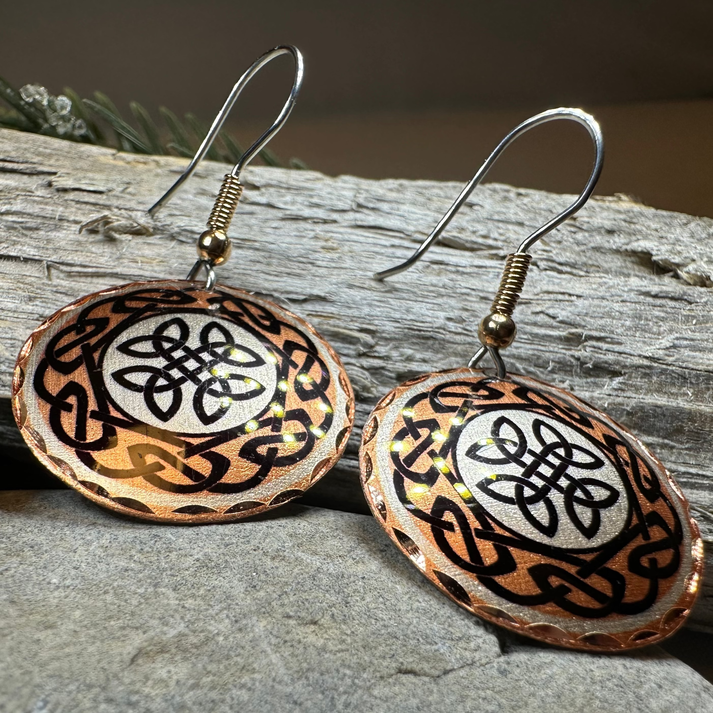 Violina Celtic Knot Copper Earrings