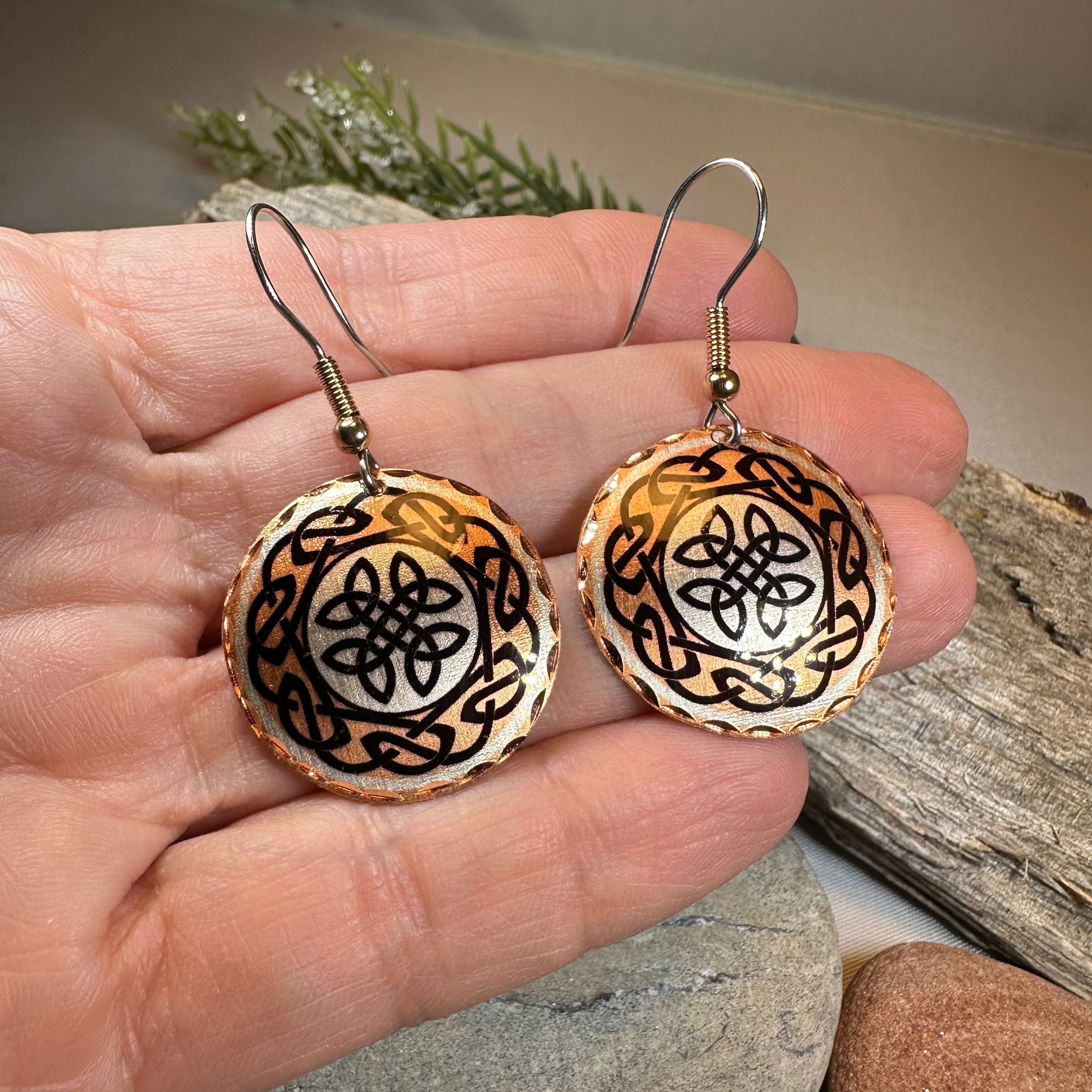 Violina Celtic Knot Copper Earrings