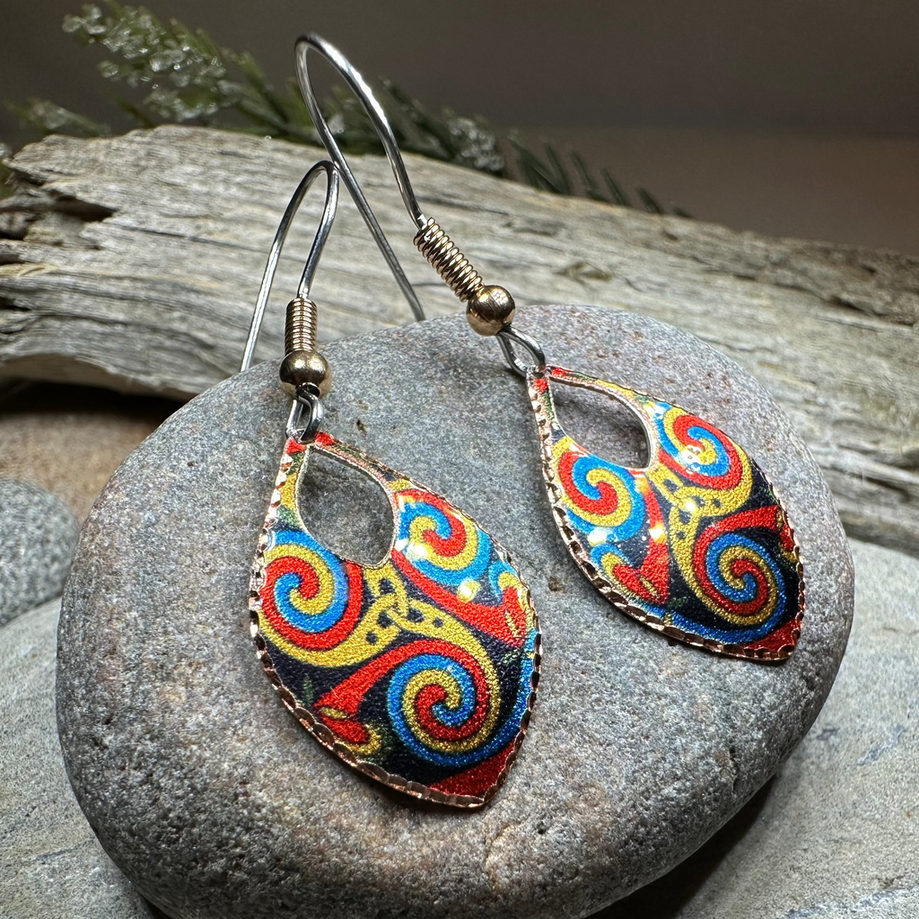 Lifeforce Celtic Spiral Copper Earrings