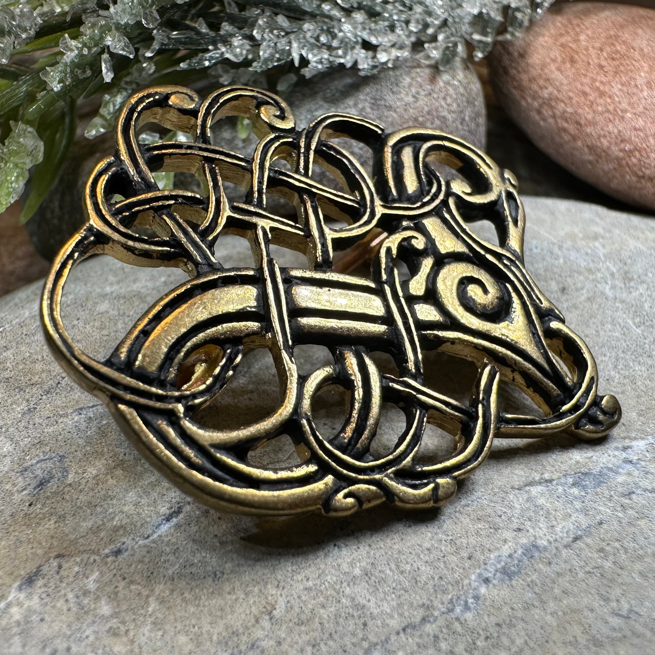 Lindholm Hoeje Celtic Viking Brooch - Bronze Historical Reproduction Pin