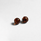 Erika Amber Stud Round Earrings Natural Resin Energetic - Mexico