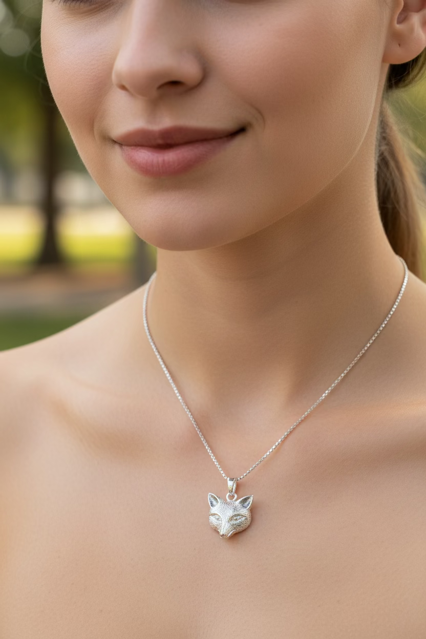 Fiona Fox Necklace in Sterling Silver