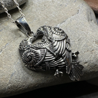 Soulmates Celtic Raven Necklace in Sterling Silver