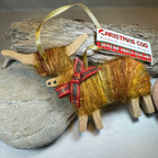 Christmas Highland Cow Ornament - Made in Scotland