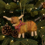Christmas Highland Cow Ornament - Made in Scotland