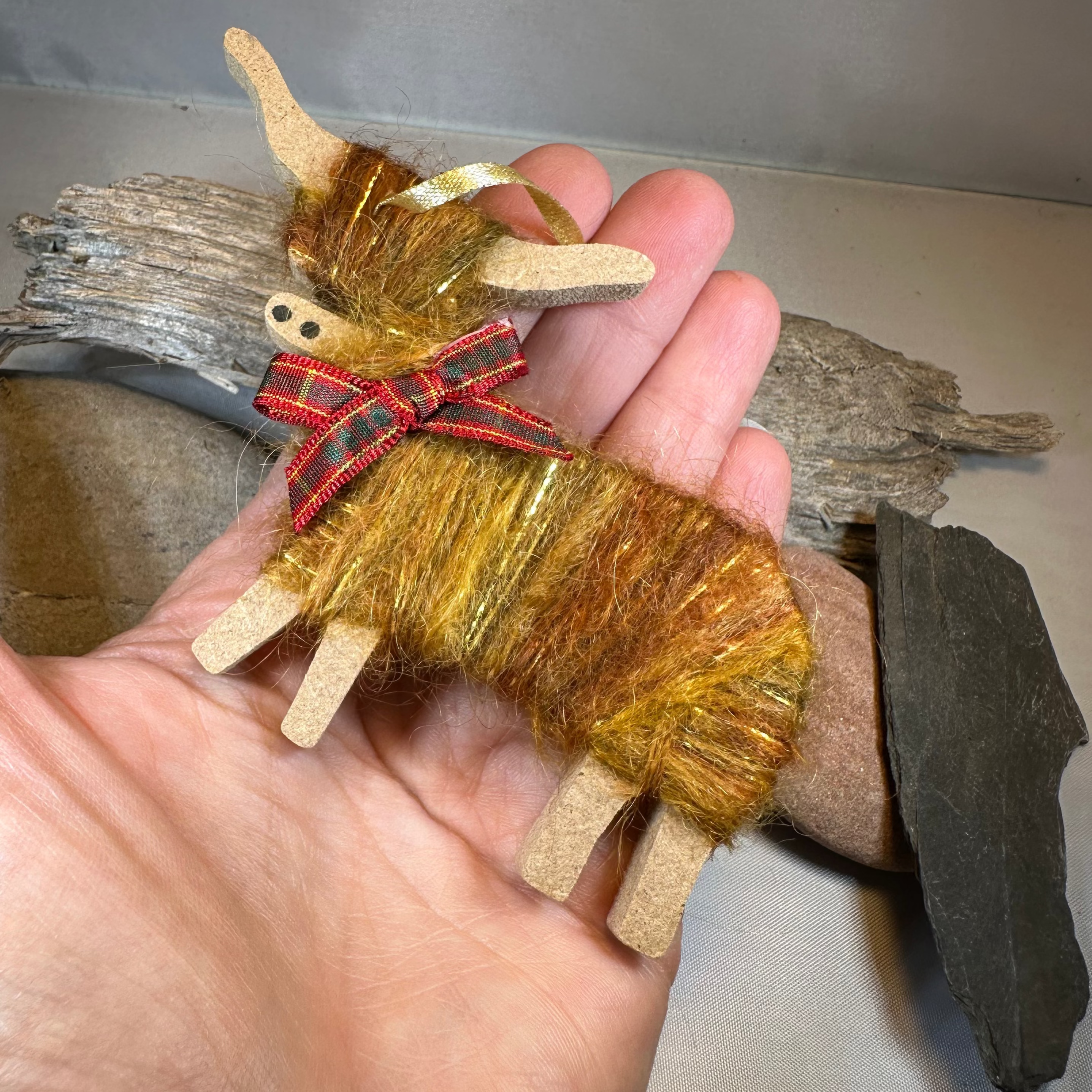Christmas Highland Cow Ornament - Made in Scotland