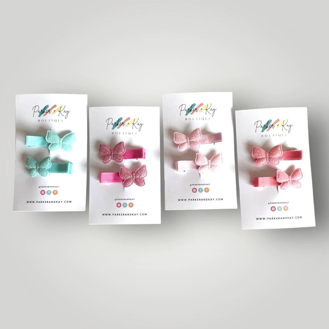 Shimmering Butterfly Hair Clips by Parker + Kay Creative