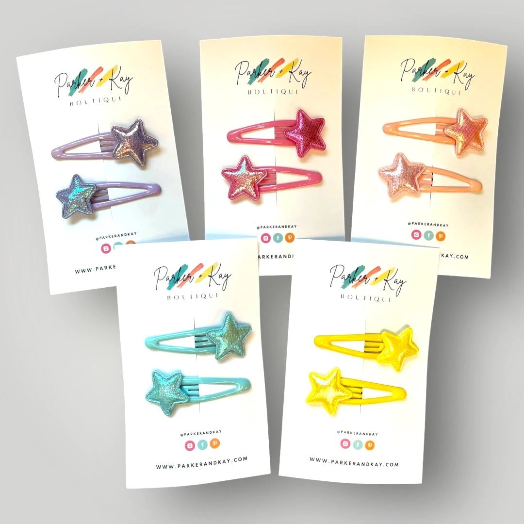 Shiny Stars Hair Clips by Parker + Kay Creative