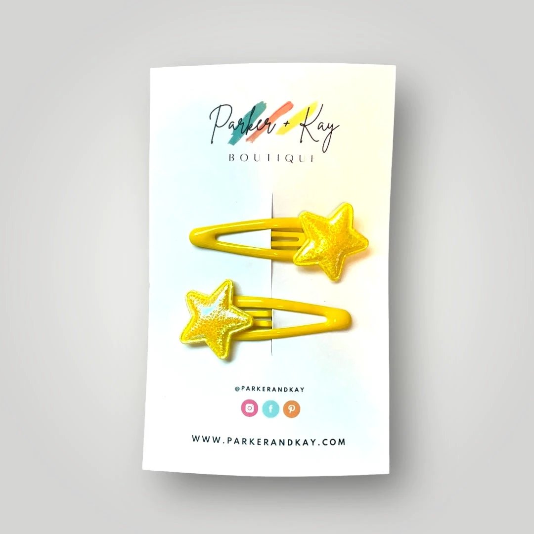 Shiny Stars Hair Clips by Parker + Kay Creative