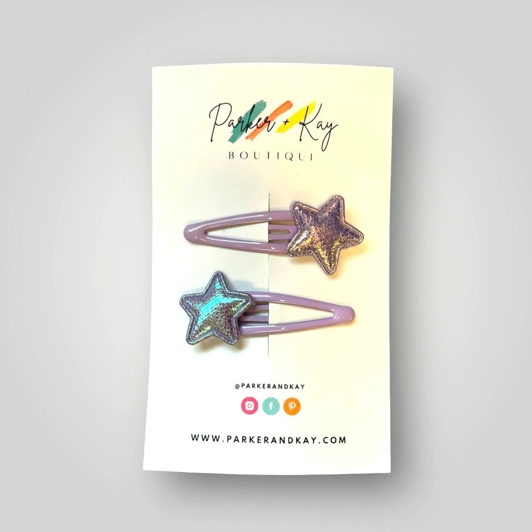 Shiny Stars Hair Clips by Parker + Kay Creative