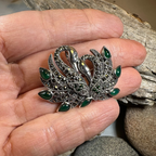 Children of Lir Marcasite Swan Brooch in Sterling Silver