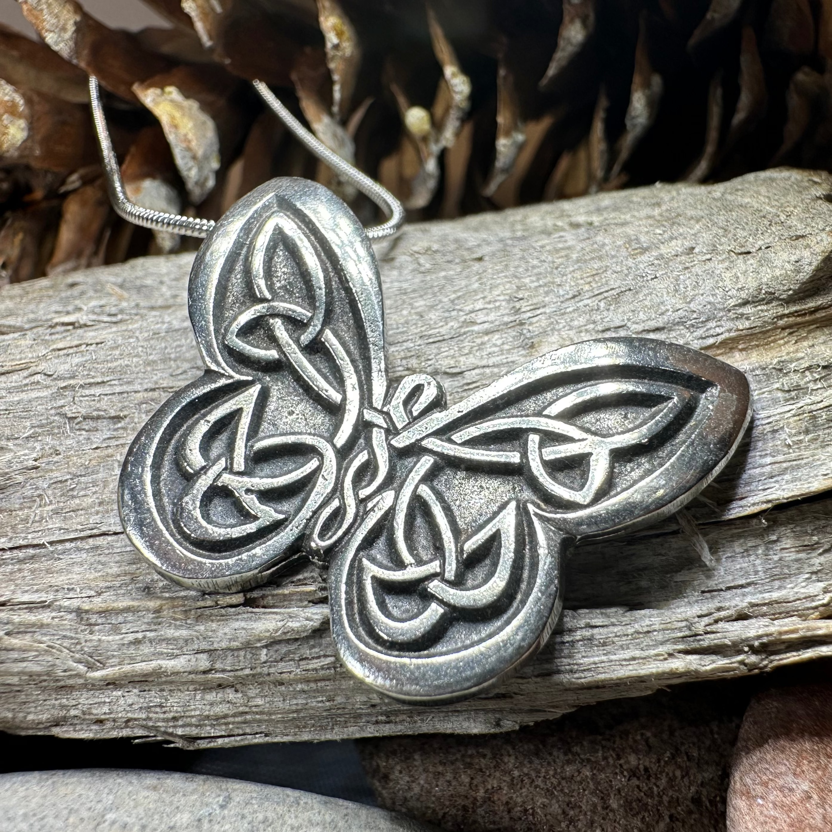 Celtic Butterfly Pewter Necklace