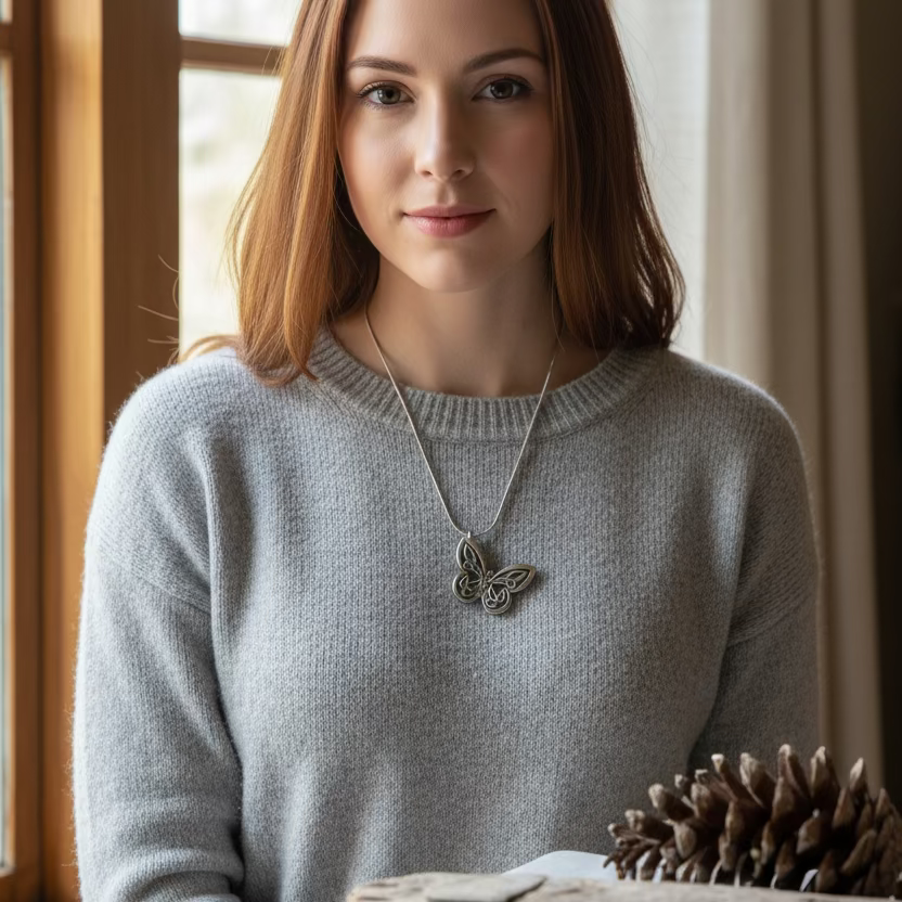 Celtic Butterfly Pewter Necklace