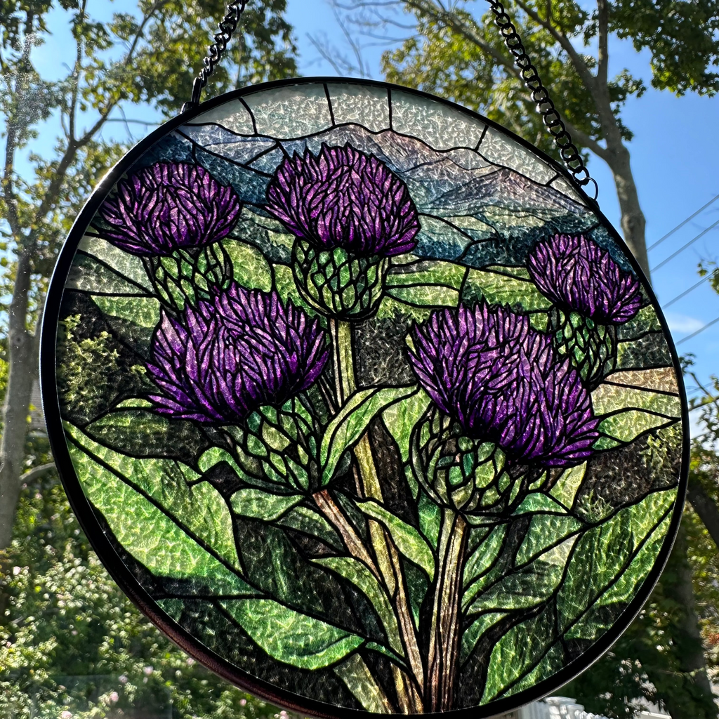 Scottish Highland Thistles Suncatcher