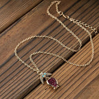 Gilded Pomegranate Necklace with Gemstones