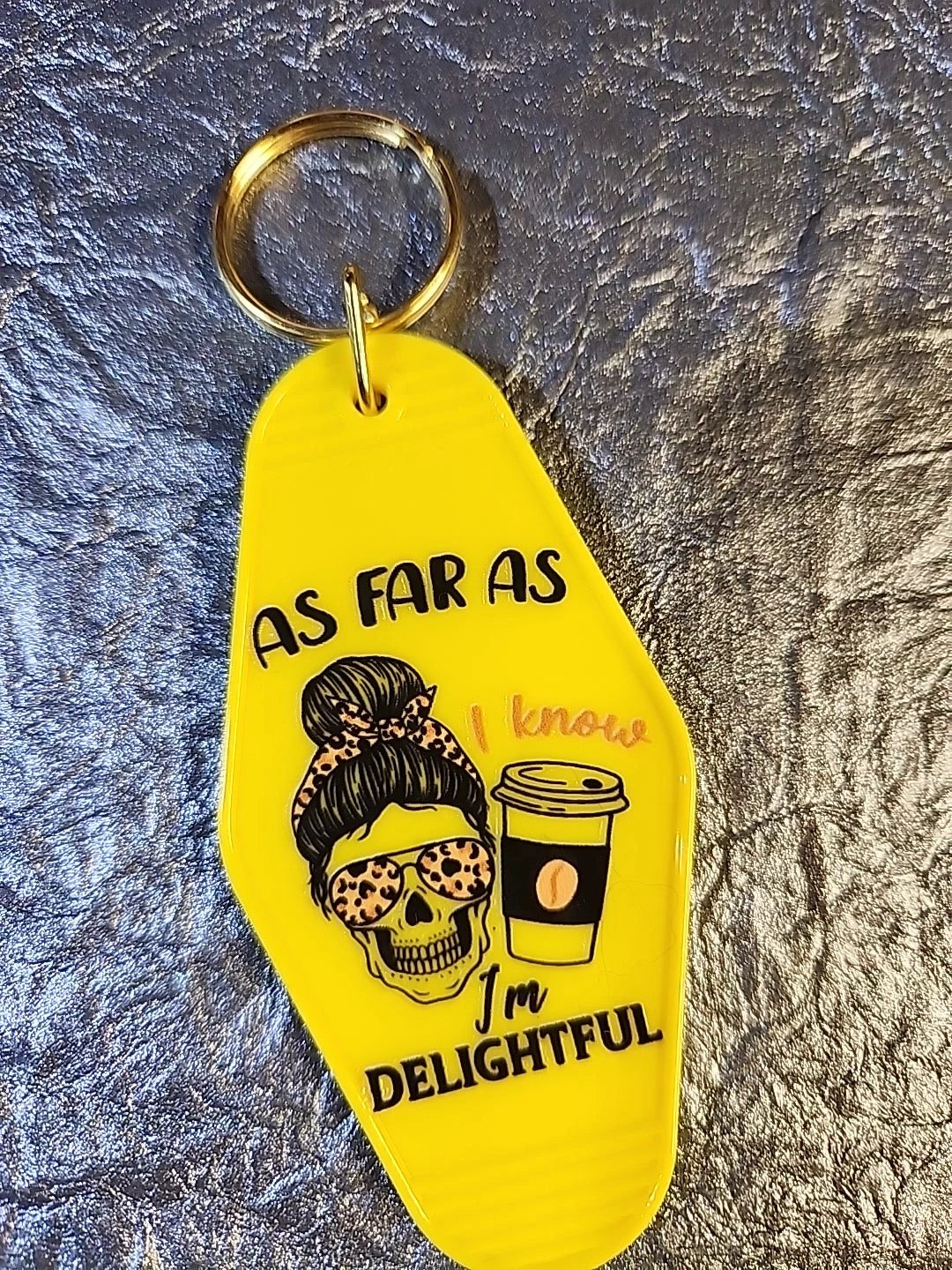 As Far As I Know, I'm Delightful Motel Keychain by Hoosier Handkerchief Company