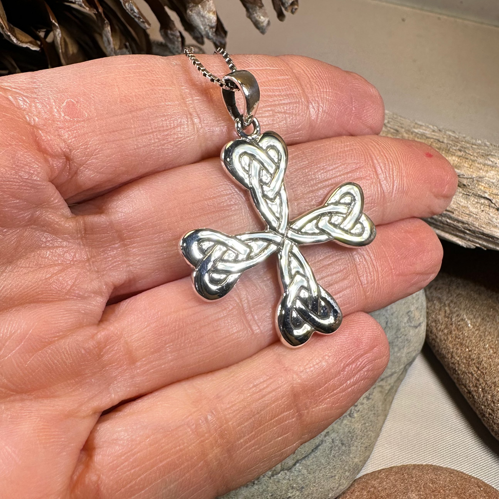 Ethereal Celtic Cross Necklace in Sterling Silver